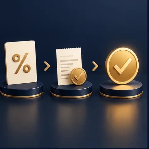 Three stages of a private commission estimate: rate, sale, and clear earnings.
